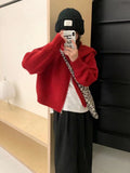 Women Knitted Cardigan Loose Hooded Sweatshirt Women's Autumn and Winter Zipper Knitted Top