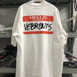 Vetements T Shirts VTM Werther Cute Red Signature Logo Short Sleeve T-shirt