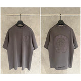 Ch hip-hop t shirts ch short-sleeved sanskrit embroiderloosecasualpure cotton americanheavy weight short-sleeved men's t