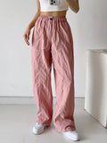 Women Sweatpants Elastic Waist Loose-Fitting Casual Ankle-Banded Overalls