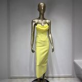 Women Dresses Bandage One-Piece Dress Pleated Long Party Dress (Ont0408)