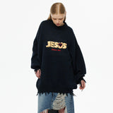 Vetements Sweater Ripped round Neck Sweater Autumn Sweater