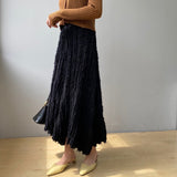 Women Knitted Skirt Autumn and Winter Knitting Umbrella Skirt