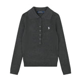 Rl ralph pony polo collar tops couple casualpulloverknittingfall and winter sweater macaron color