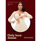 Shapewear bodysuit long sleeves waist and abdomen tightening