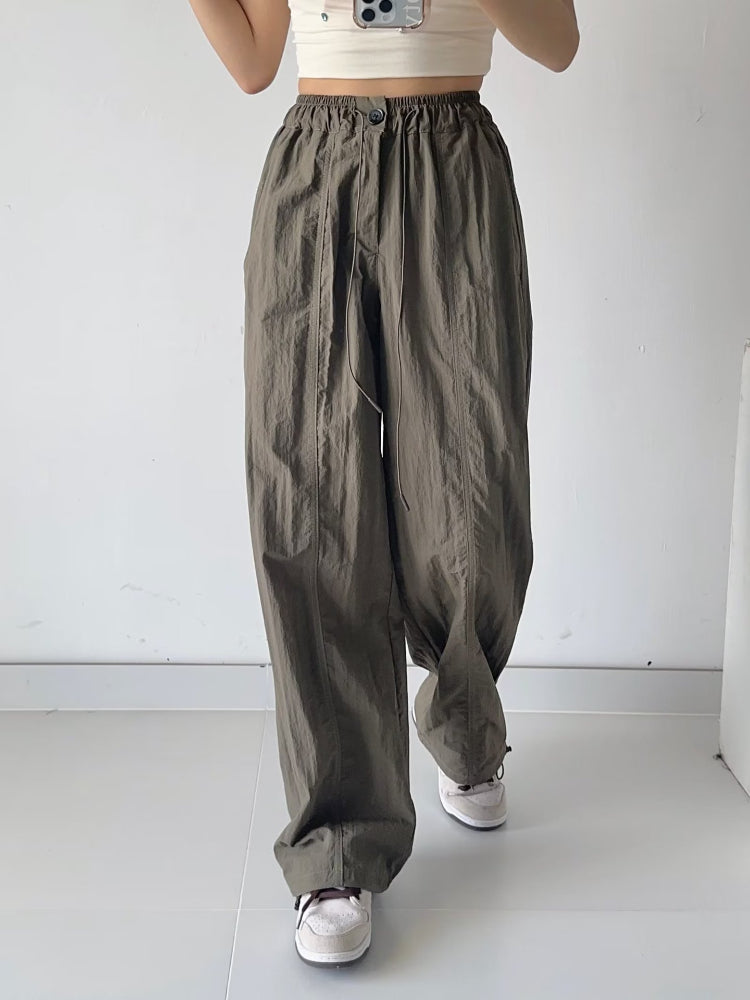 Women Sweatpants Elastic Waist Loose-Fitting Casual Ankle-Banded Overalls
