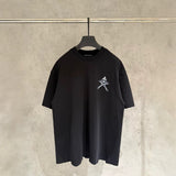 Ch hip-hop t shirts ch short-sleeved cross sanskrit printingloosecasualeasiest for matchamericanheavy weight high street