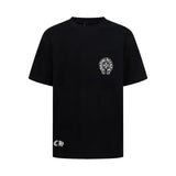 Ch hip-hop t shirts ch croo chest front and back printing sanskrit printing logo short-sleeved t-shirt american high street