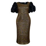 Harlem Night Attire Stripes Sequins Dress