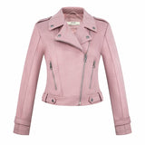 Women Leather Jacket Suede Jacket Autumn Motorcycle Clothing Short Jacket