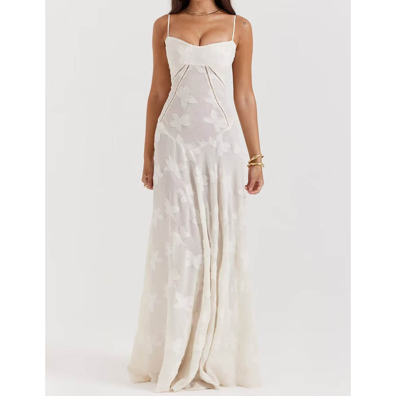 Women Dresses Summer Sling Dress Butterfly Texture Sexy Dress (Xds0414)