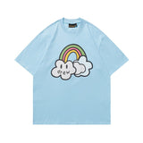 Drew house tshirt r collection d@ew rainbow & cloud cartoon graphic crew neck short sleeve tee