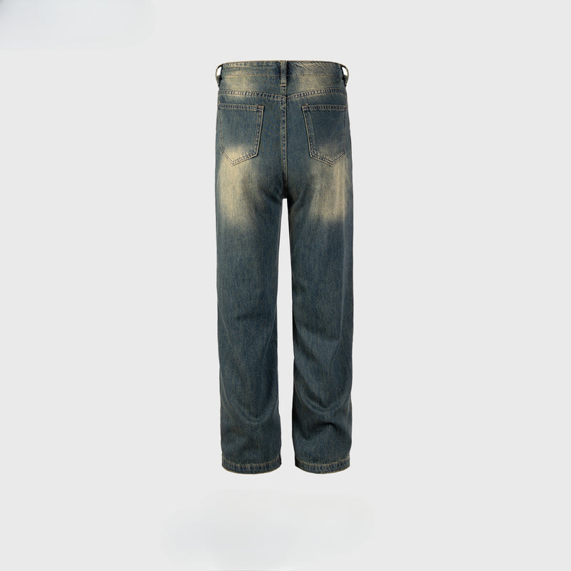 MIJKO Men's Vintage Pants MIJKO Men's Clothing Women's Washing Water Old Trousers Jeans