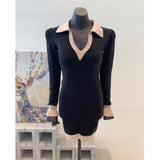 Women Maxi Dress Fall/Winter V Lapel Slim Fit Sexy Hip Knitwear Dress