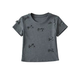 Women Tops Summer Bow Short Sleeve T-shirt