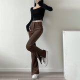 Women Sweatpants Casual Pants Women's Autumn and Winter Retro Bell-Bottom Pants Trousers