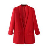 Women's Suits Apricot Blazer Women's Spring and Autumn Casual Suit Top