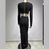 Women Dresses Sexy New Open Skirt Suit Long Sleeve Two-Piece Suit (Otn202404)