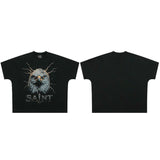 saint m t shirts s.m eagle letter graphic crew neck pullover short sleeve t-shirt