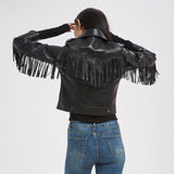 Women Leather Jacket Autumn Tassel Motorcycle Pu Leather Jacket Leather Coat Women's Short Coat