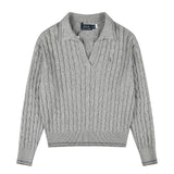 Rl ralph pony polo collar casualpullover wool sweater sweatertopsknittingfall and winter macaron couple