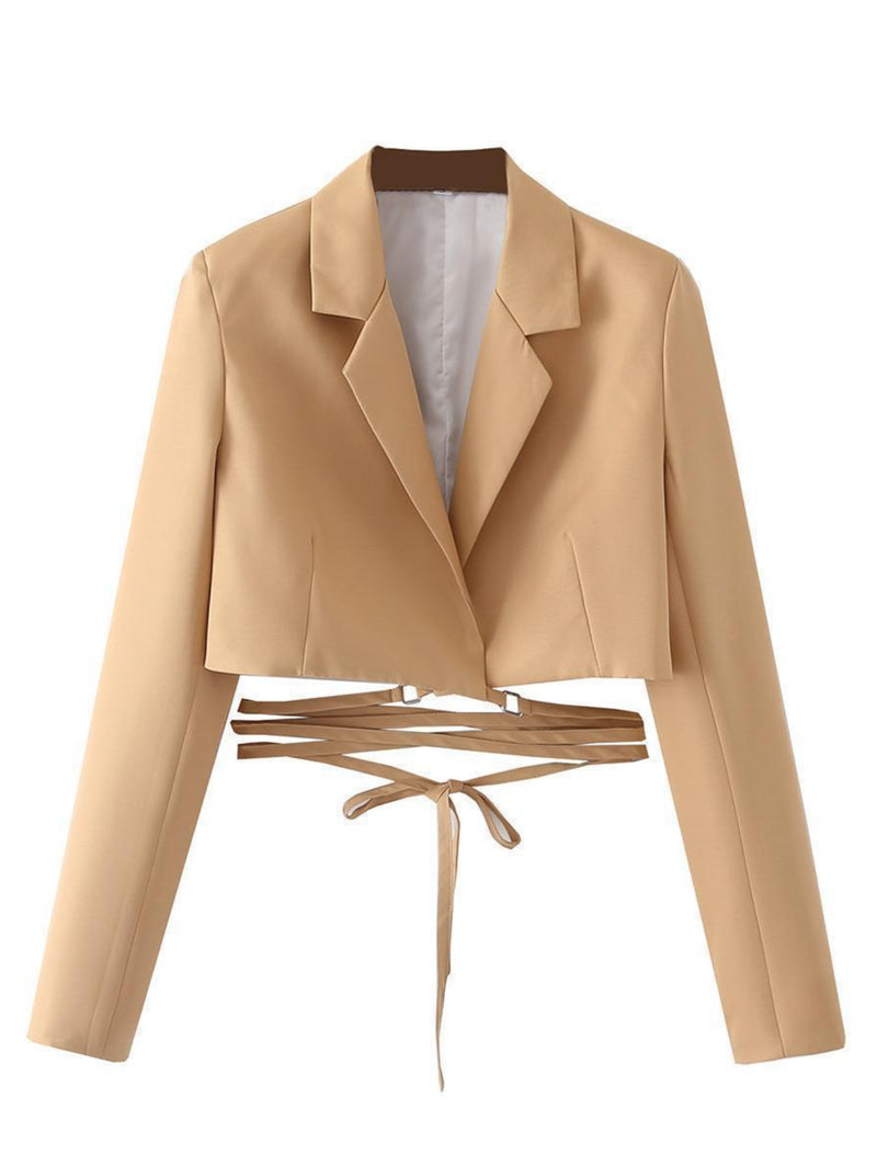 Women Suits Cropped Long Sleeve Suit Jacket