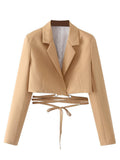 Women Suits Cropped Long Sleeve Suit Jacket