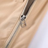 Men Sweatpants Zipper Casual Wide-Leg Trousers