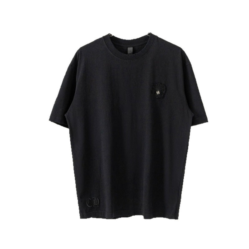 Ch hip-hop t shirts ch short-sleeved cross patch embroiderloosecasualpure cotton american heavy weight short-sleeved couple