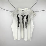 saint m t shirts s.m character print limited edition pullover casual tank top