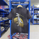 saint m t shirts s.m metal dinosaur graphic crewneck pullover short sleeve t-shirt