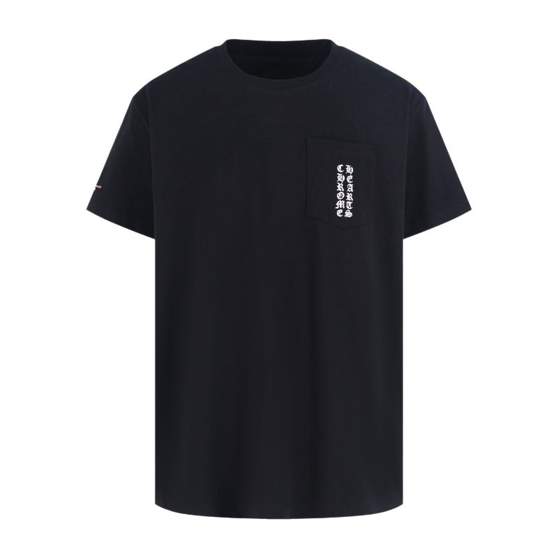 Ch hip-hop t shirts ch short-sleeved sanskrit pink letter printing short-sleeved loosecasualpure cotton american heavy weight short-sleeved high street