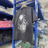 saint m t shirts s.m horror print graphic crew neck pullover short sleeve top