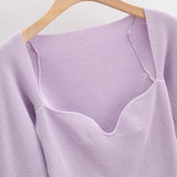 Women Sweater Knitwear Autumn Long Sleeve off-Shoulder Knitwear Pullover Top