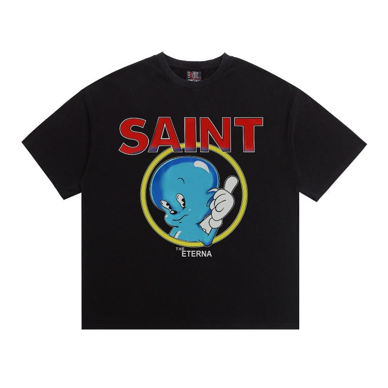 saint m t shirts s.m vintage angel baby graphic crew neck pullover short sleeve top