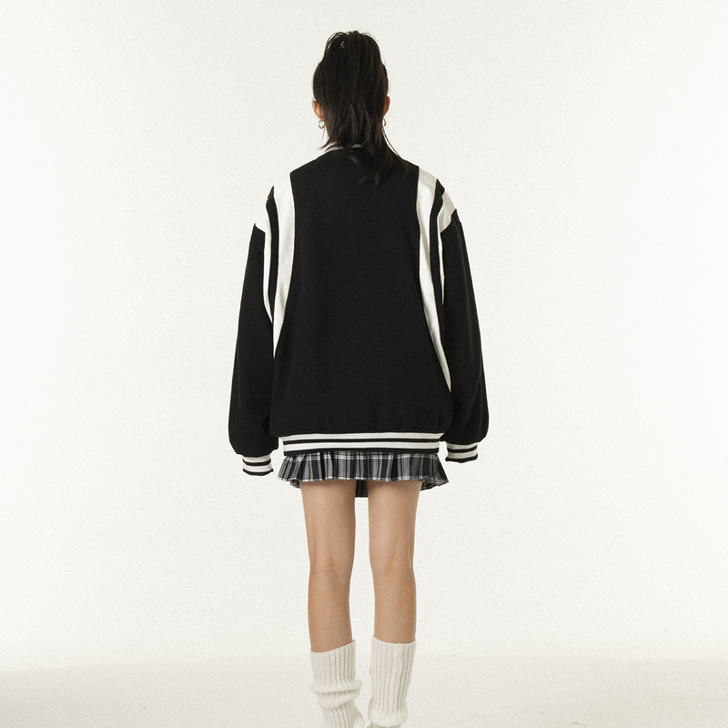 Unisex Jacket Autumn Pu Stitching Baseball Shirt