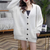 Women Knitwear Fall/Winter V-neck Sweater Coat Loose Knitted Cardigan