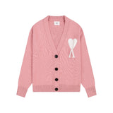 Ami arauneifknittingcardigan big heart high weight v neckfall and winter woolen coat outwear single breasted