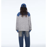 Unisex Jacket Retro Patchwork Jacket Loose Spring and Autumn Coat