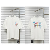 Ch hip-hop t shirts american ch short-sleeved sanskrit cross embroider craft short-sleeved casual high street couple easiest for match