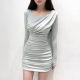 Women Dresses Long Sleeve Narrow Skirt