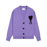 Ami arauneifknittingv neckfall and winter woolen coatoutwear single-breasted outwearcardigan big heart high weight