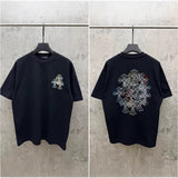 Ch hip-hop t shirts american ch short-sleeved colorful hollow stereoembroider high street casual trendyeasiest for match