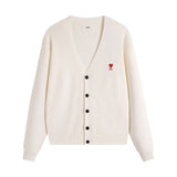 Ami arauneifknittingv neckcardigan small heart high weight fall and winter woolen coat outwear single breasted