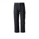 MIJKO Men's Vintage Pants MIJKO Men's Women's Autumn and Winter Zipper Pants Jeans