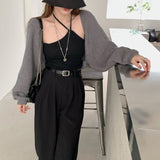 Women Knitwear Spring and Autumn Cardigan Loose-Fitting Short Coat