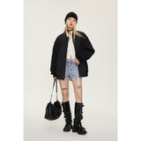 Unisex Jacket Autumn Flight Suit Baseball Uniform Retro Stand Collar Loose