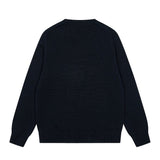 Round neck topsknitting woolen sweater couplefall and winterpure cottonheavy industry cartoon bearembroider rolled collar sweater