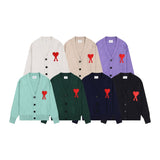 Ami arauneif big heart high weight v neckfall and winterknittingoutwearcardigan woolen clothes single breasted