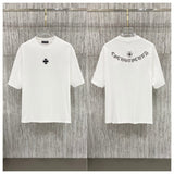 Ch hip-hop t shirts ch croo short-sleeved chest cross embroider sanskrit logo loosecasualpure cotton american style